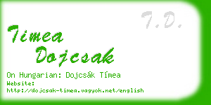 timea dojcsak business card