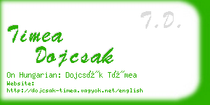 timea dojcsak business card